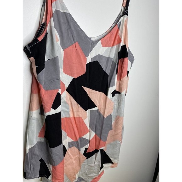 Torrid Blouse Size 2 18/20 Women's Color Block Geometric Multicolor Adjustable - Picture 3 of 7